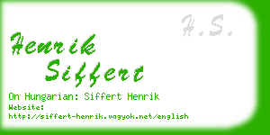 henrik siffert business card